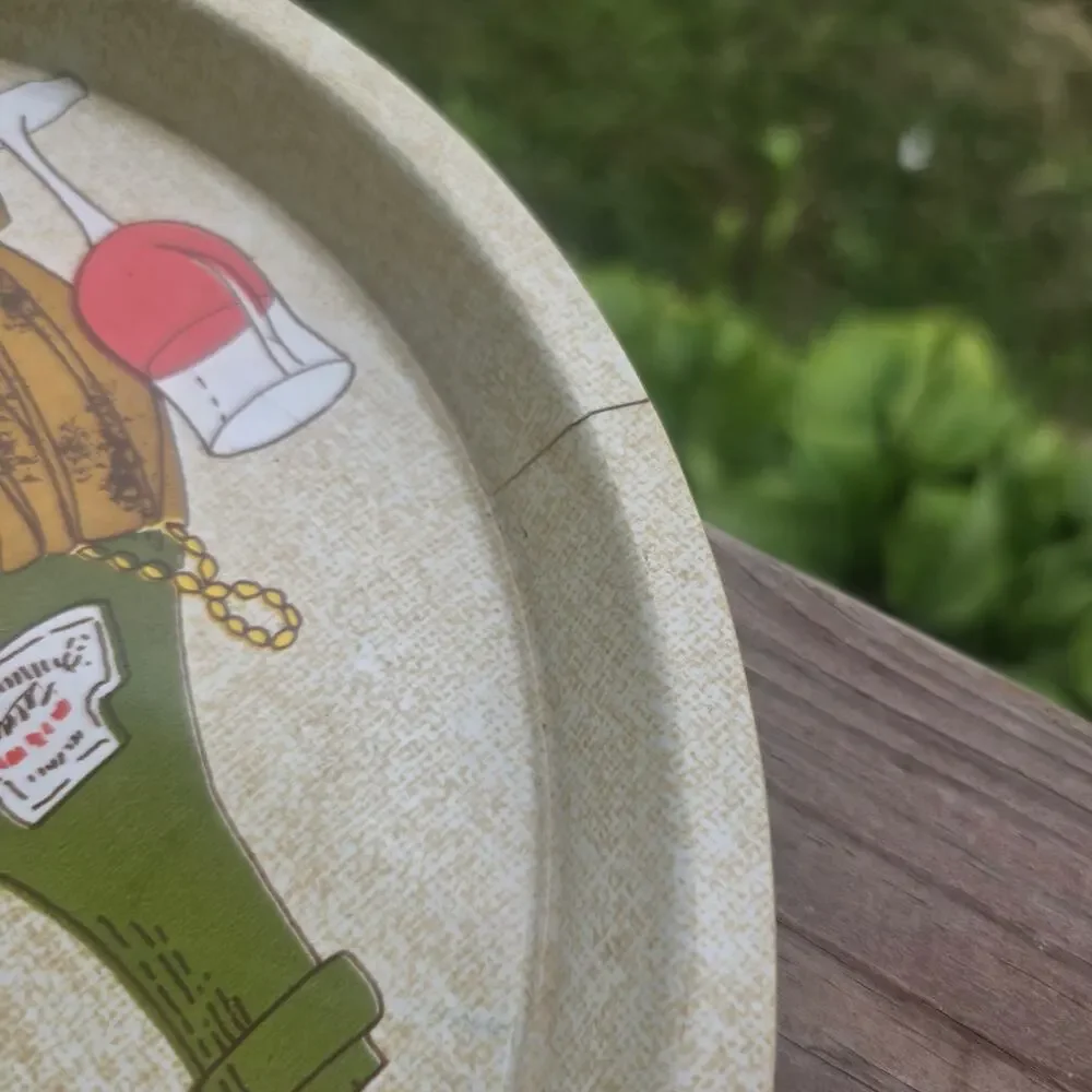 Vintage 1970s Wine Cheese Serving Tray 11
